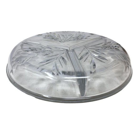 House of Global Art (Germany) Hand Cut Crystal Segmented Dish (9") - Picture 2 of 6